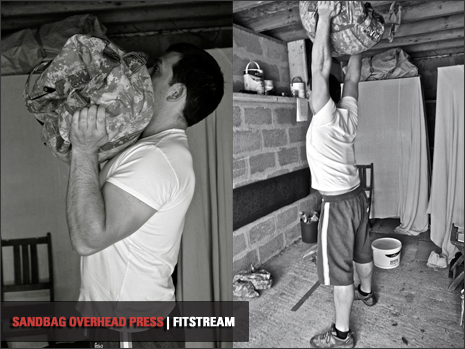 sandbag overhead press